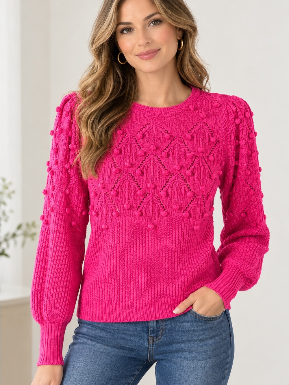 Lilly Pulitzer Neuve Sweater Hyper Pink Women’s M Knit Pullover Lightweight